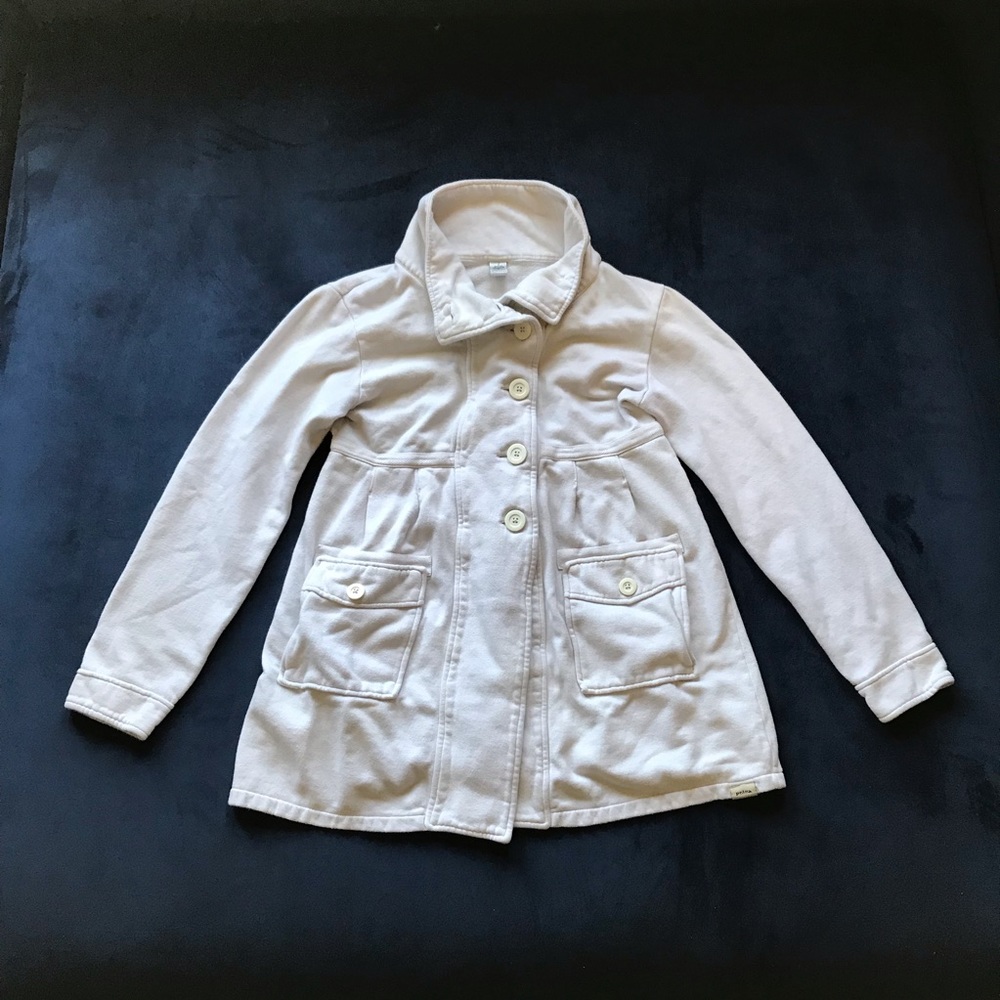 PRANA WHITE‎ BUTTON DOWN SWEATSHIRT COAT